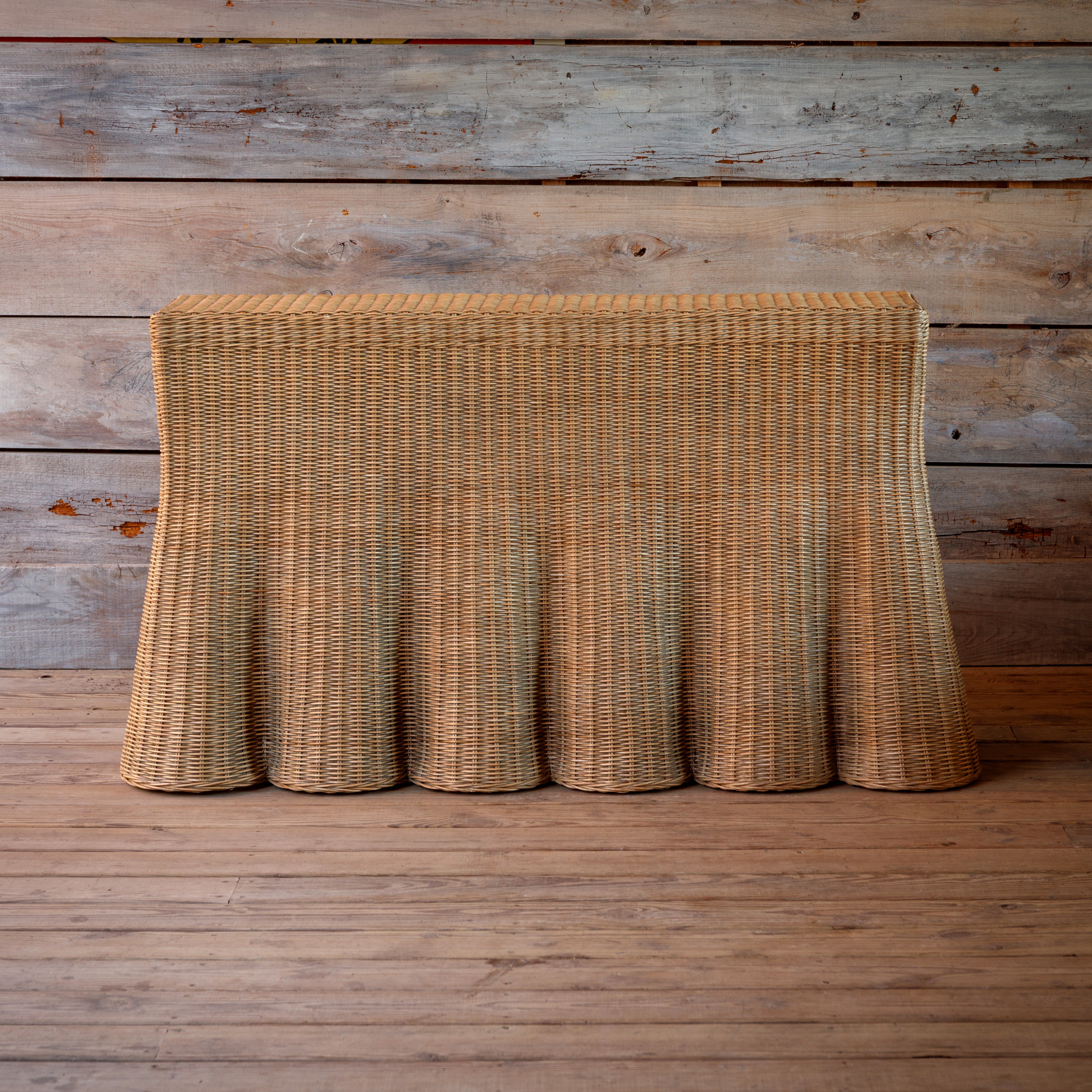 Skirted Rattan Console 48